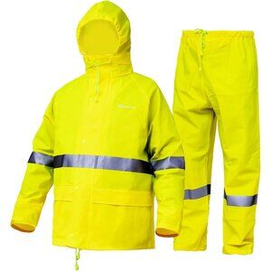 Rain Suits for Men Waterproof Heavy Duty Rain Gear Jacket Coat w/ Pants (READ)